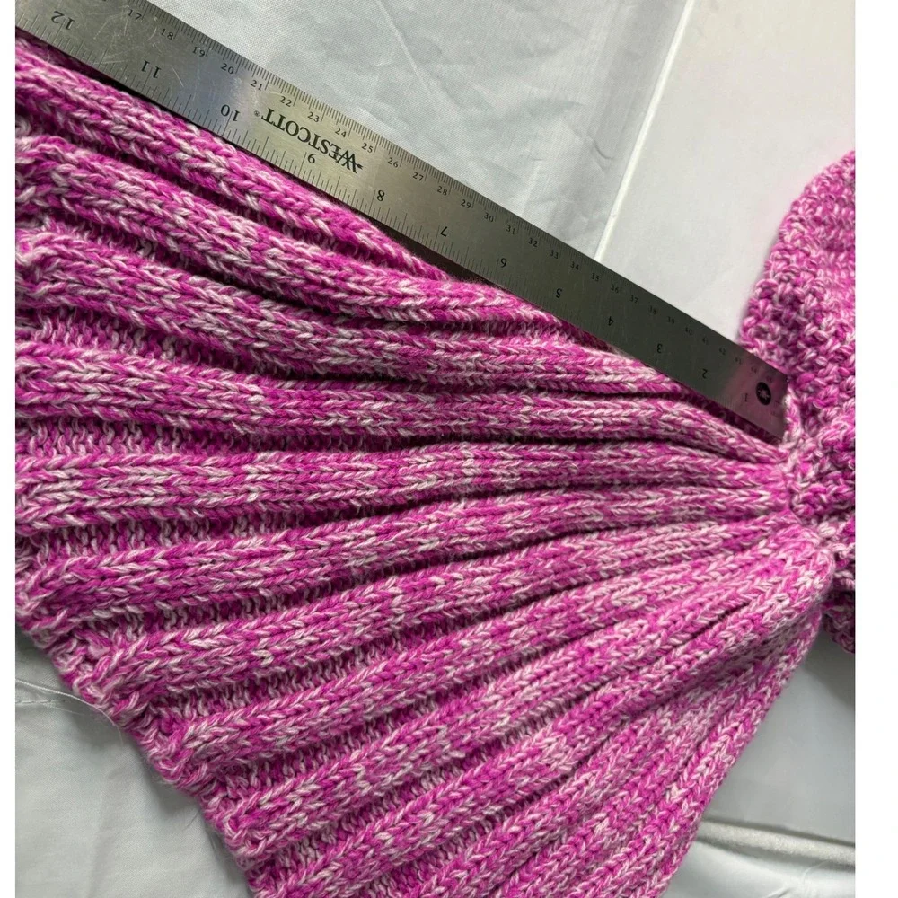 FYHAP‎ Mermaid Tail Blanket Pink Knit Cozy Soft Blanket 44